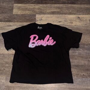 Barbie Black Tee with Pink Logo